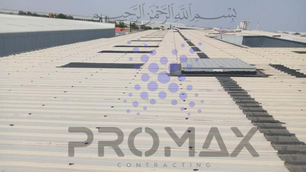 Emirates Glass Alquoz - metal roof waterproofing project by Promax in Dubai, UAE